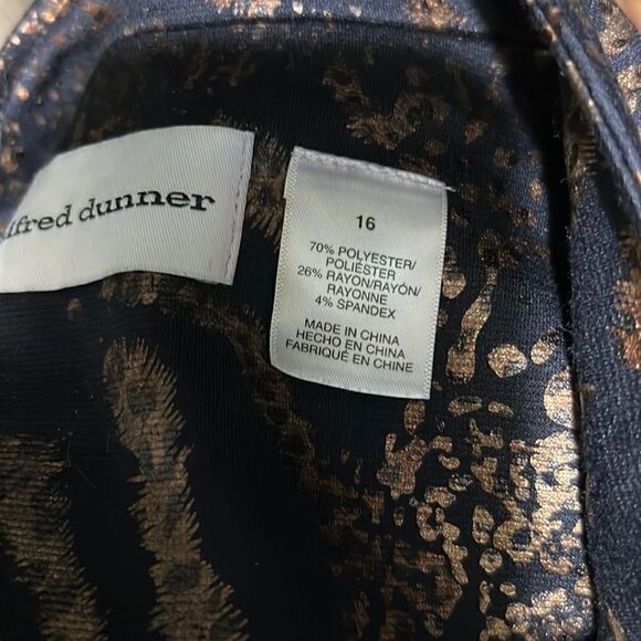 Alfred Dunner blazer plus knit navy blue copper animal pockets 16 FIRM on PRICE - Picture 3 of 6